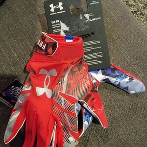 Under Armour Red Football Gloves